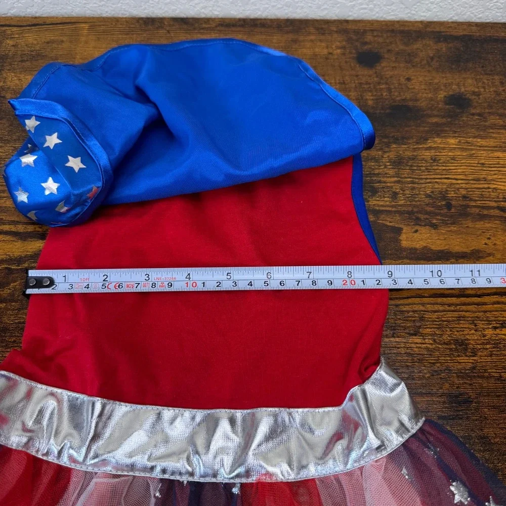 Bootique Superhero Girl Dog Costume Size Medium Tutu Cape Stars Halloween